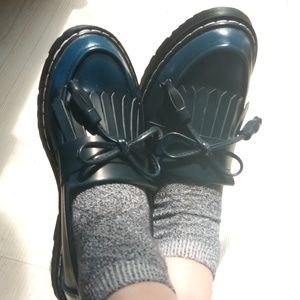 Antiqued Blue Tassel Oxfords